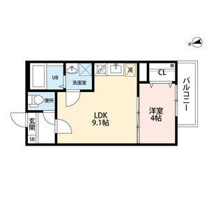 1LDK 間取り図