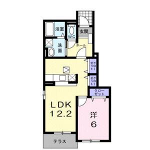 1LDK 間取り図