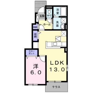 1LDK 間取り図