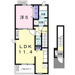 1LDK 間取り図