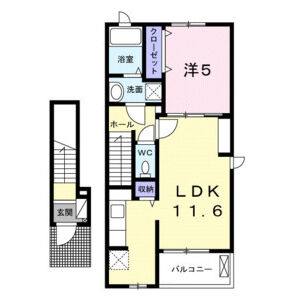 1LDK 間取り図