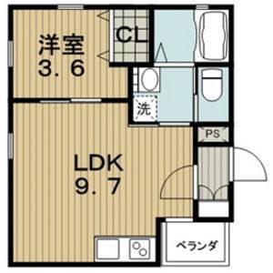 1LDK 間取り図