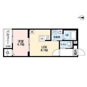 1LDK 間取り図