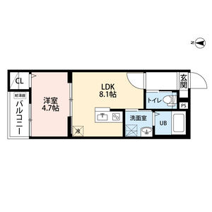 1LDK 間取り図