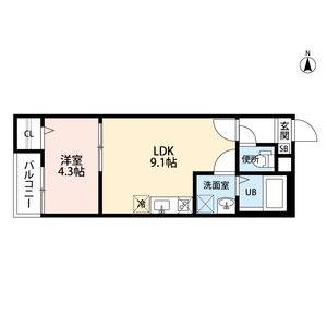 1LDK 間取り図