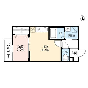 1LDK 間取り図