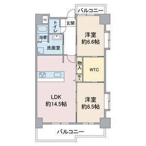 2LDK 間取り図