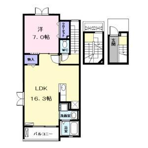 1LDK 間取り図