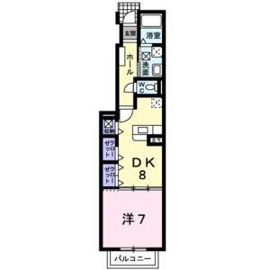 1DK 間取り図