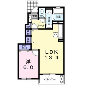 1LDK 間取り図