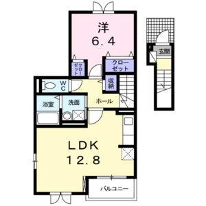 1LDK 間取り図