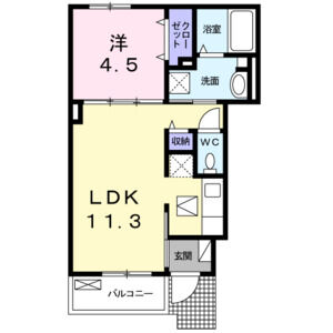1LDK 間取り図