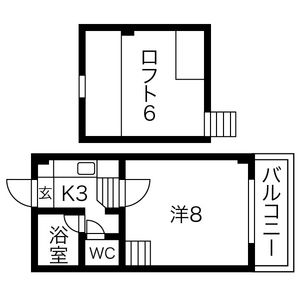1K 間取り図