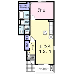 1LDK 間取り図