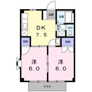 2DK 間取り図