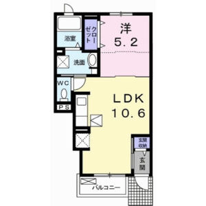 1LDK 間取り図