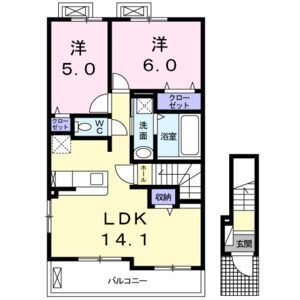 2LDK 間取り図