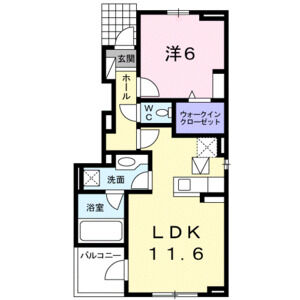 1LDK 間取り図