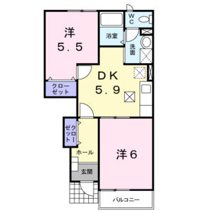 2DK 間取り図