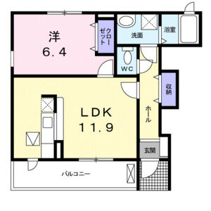 1LDK 間取り図