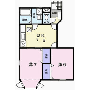 2DK 間取り図
