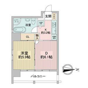 1DK 間取り図
