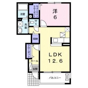 1LDK 間取り図