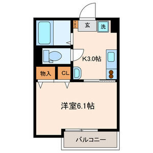 1K 間取り図