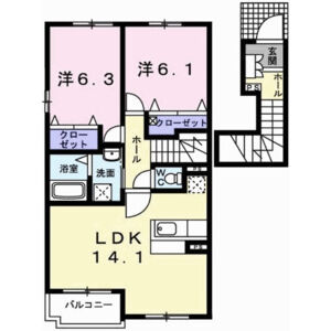 2LDK 間取り図