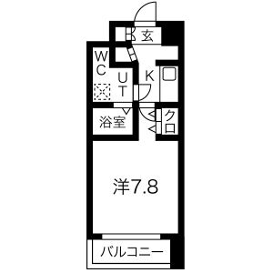 1K 間取り図