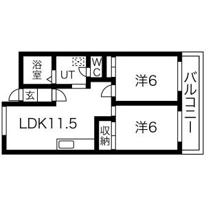 2LDK 間取り図