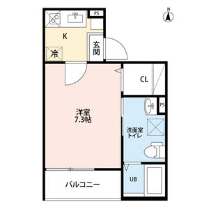 1K 間取り図