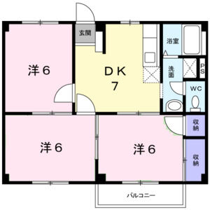 3DK 間取り図