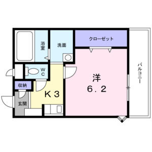 1K 間取り図