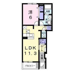 1LDK 間取り図