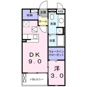 1DK 間取り図