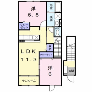 2LDK 間取り図