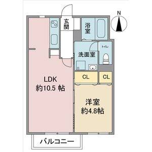 1LDK 間取り図