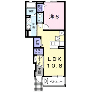 1LDK 間取り図