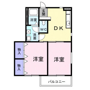 2DK 間取り図