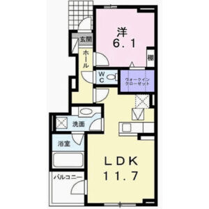 1LDK 間取り図