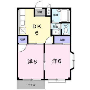2DK 間取り図