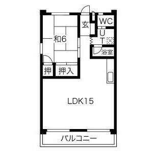 1LDK 間取り図