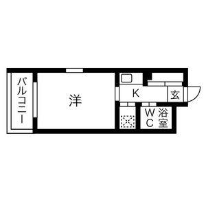 1K 間取り図