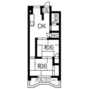 2DK 間取り図