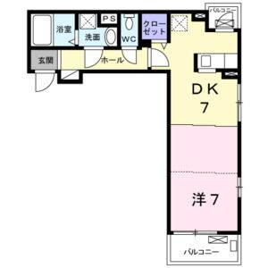 1DK 間取り図
