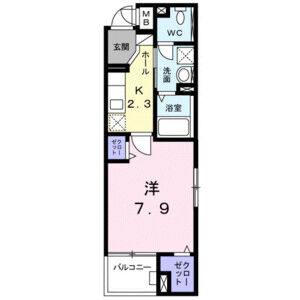 1K 間取り図