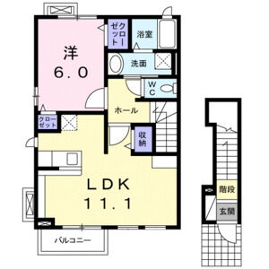 1LDK 間取り図