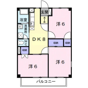 3DK 間取り図