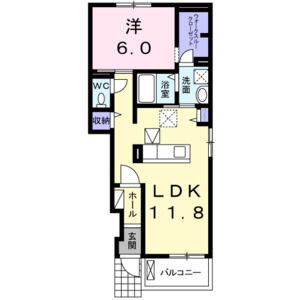 1LDK 間取り図